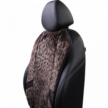 14 949 р. Накидка на сиденье (1 место Р. 7519 натур. мех) Меховая Lord Autofashion   (орех-леопард, строчка черная)  с доставкой в г. Кемерово. Увеличить фотографию 5