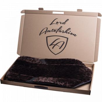 14 949 р. Накидка на сиденье (1 место Р. 7519 натур. мех) Меховая Lord Autofashion   (орех-леопард, строчка черная)  с доставкой в г. Кемерово. Увеличить фотографию 7
