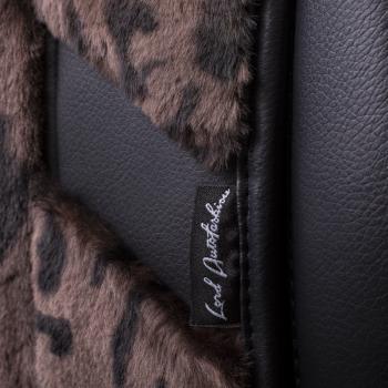 14 949 р. Накидка на сиденье (1 место Р. 7519 натур. мех) Меховая Lord Autofashion   (орех-леопард, строчка черная)  с доставкой в г. Кемерово. Увеличить фотографию 9