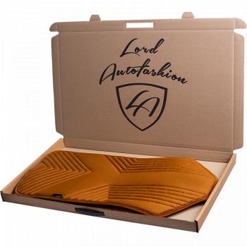 2 579 р. Накидка на сиденье (1 место Афины) ЛЮКС ст ВАН ВЭЙ Lord Autofashion   (бронза, строчка светло-коричневая)  с доставкой в г. Кемерово. Увеличить фотографию 5