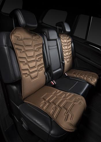2 579 р. Накидка на сиденье (1 место Афины) ЛЮКС ст ФОРТ Lord Autofashion   (бежевый, строчка коричневая )  с доставкой в г. Кемерово. Увеличить фотографию 2