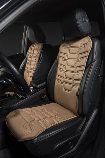 2 579 р. Накидка на сиденье (1 место Афины) ЛЮКС ст ФОРТ Lord Autofashion   (бежевый, строчка коричневая )  с доставкой в г. Кемерово. Увеличить фотографию 6
