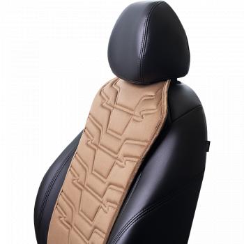 2 579 р. Накидка на сиденье (1 место Афины) ЛЮКС ст ФОРТ Lord Autofashion   (бежевый, строчка коричневая )  с доставкой в г. Кемерово. Увеличить фотографию 8