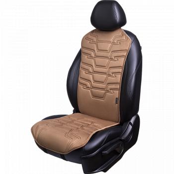 2 579 р. Накидка на сиденье (1 место Афины) ЛЮКС ст ФОРТ Lord Autofashion   (бежевый, строчка коричневая )  с доставкой в г. Кемерово. Увеличить фотографию 11