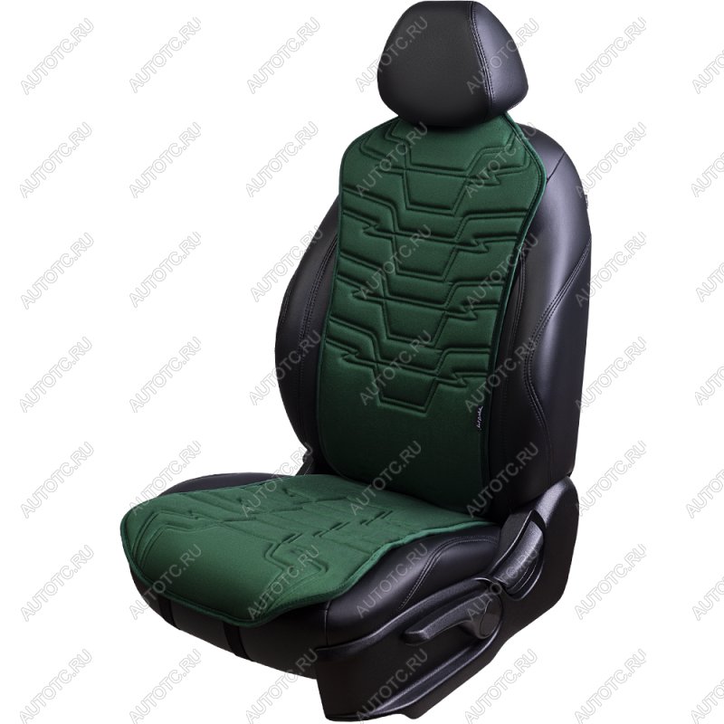 2 579 р. Накидка на сиденье (1 место Афины) ЛЮКС ст ФОРТ Lord Autofashion   (зеленый, строчка темно-зеленая)  с доставкой в г. Кемерово
