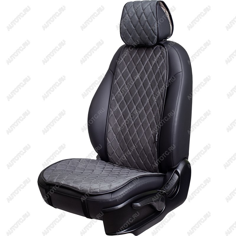 1 699 р. Накидка на сиденье (1 место Атланта) МОНРО ст РОМБ Lord Autofashion   (серый, строчка серая)  с доставкой в г. Кемерово