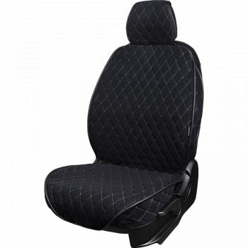 3 099 р. Накидка на сиденье (2 места Софа) ФЕНИКС ст РОМБ Lord Autofashion   (черный, строчка бежевая)  с доставкой в г. Кемерово. Увеличить фотографию 4