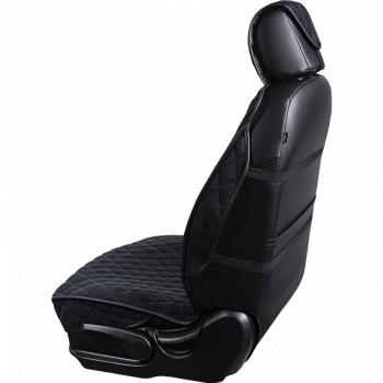3 099 р. Накидка на сиденье (2 места Софа) ФЕНИКС ст РОМБ Lord Autofashion   (черный, строчка красная)  с доставкой в г. Кемерово. Увеличить фотографию 2