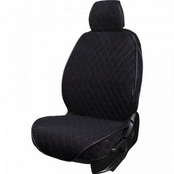 3 099 р. Накидка на сиденье (2 места Софа) ФЕНИКС ст РОМБ Lord Autofashion   (черный, строчка красная)  с доставкой в г. Кемерово. Увеличить фотографию 3