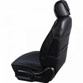 3 099 р. Накидка на сиденье (2 места Софа) ФЕНИКС ст РОМБ Lord Autofashion   (черный, строчка синяя)  с доставкой в г. Кемерово. Увеличить фотографию 5