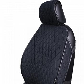 3 299 р. Накидка на сиденье (2 места Софа) ФЕНИКС ст РОМБ Lord Autofashion   (черный, строчка черная)  с доставкой в г. Кемерово. Увеличить фотографию 4