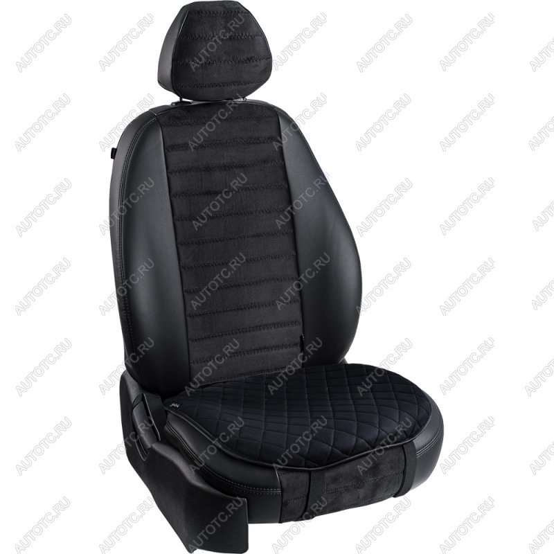 929 р. Подушка-комфорт ст РОМБ (Софа) Lord Autofashion   (черный, строчка черная)  с доставкой в г. Кемерово