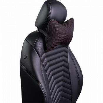 287 р. Подушка-косточка (жаккард) Lord Autofashion   (черный, строчка Ёж красная)  с доставкой в г. Кемерово. Увеличить фотографию 4