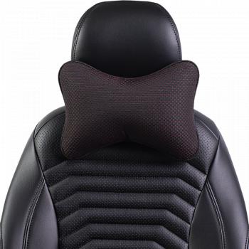 287 р. Подушка-косточка (жаккард) Lord Autofashion   (черный, строчка Ёж красная)  с доставкой в г. Кемерово. Увеличить фотографию 6
