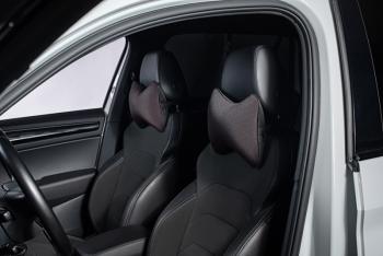 287 р. Подушка-косточка (жаккард) Lord Autofashion   (черный, строчка Ёж красная)  с доставкой в г. Кемерово. Увеличить фотографию 2