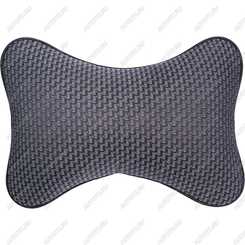 329 р. Подушка-косточка (жаккард) Lord Autofashion   (черный, строчка Зигзаг серая)  с доставкой в г. Кемерово