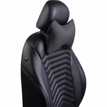 329 р. Подушка-косточка (жаккард) Lord Autofashion   (черный, строчка Зигзаг серая)  с доставкой в г. Кемерово. Увеличить фотографию 6