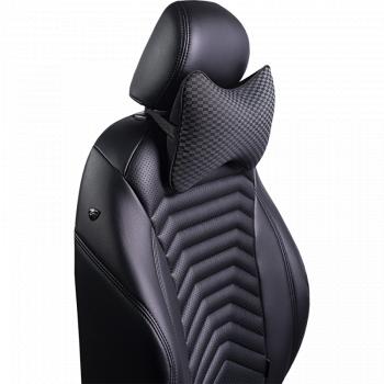 329 р. Подушка-косточка (жаккард) Lord Autofashion   (черный, строчка Прямоугольник черная)  с доставкой в г. Кемерово. Увеличить фотографию 3