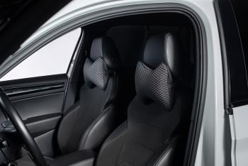 329 р. Подушка-косточка (жаккард) Lord Autofashion   (черный, строчка Прямоугольник черная)  с доставкой в г. Кемерово. Увеличить фотографию 2