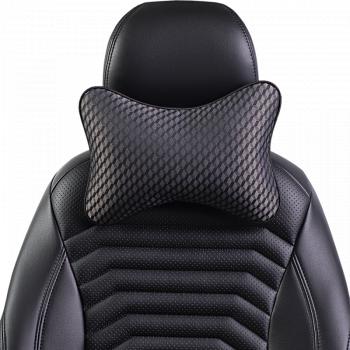 287 р. Подушка-косточка (жаккард) Lord Autofashion   (черный, строчка Ромб 3D серая)  с доставкой в г. Кемерово. Увеличить фотографию 7