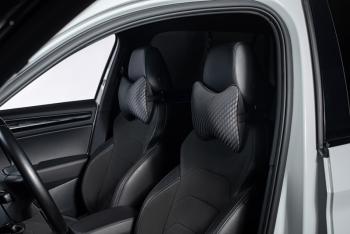 287 р. Подушка-косточка (жаккард) Lord Autofashion   (черный, строчка Ромб 3D серая)  с доставкой в г. Кемерово. Увеличить фотографию 2