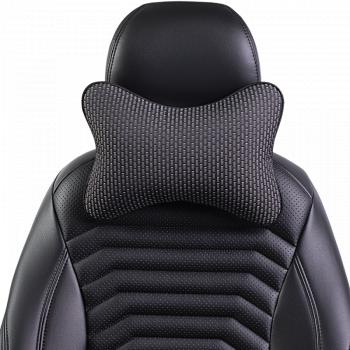 329 р. Подушка-косточка (жаккард) Lord Autofashion   (черный, строчка Сеул серая)  с доставкой в г. Кемерово. Увеличить фотографию 5