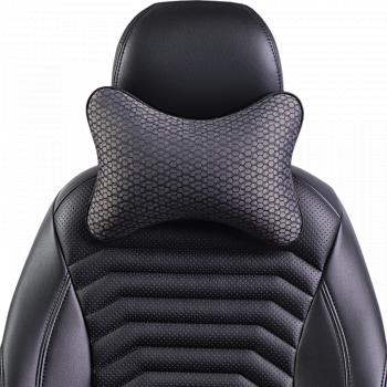 329 р. Подушка-косточка (жаккард) Lord Autofashion   (черный, строчка Соты серая)  с доставкой в г. Кемерово. Увеличить фотографию 4