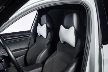 329 р. Подушка-косточка (Илана+Орегон) Lord Autofashion   (белый, строчка белая)  с доставкой в г. Кемерово. Увеличить фотографию 3