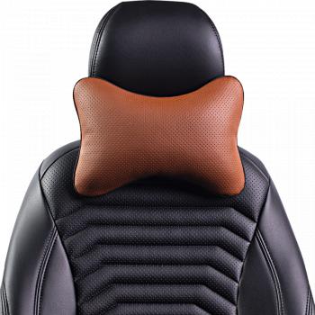329 р. Подушка-косточка (Илана+Орегон) Lord Autofashion   (черный, строчка коричневая)  с доставкой в г. Кемерово. Увеличить фотографию 4