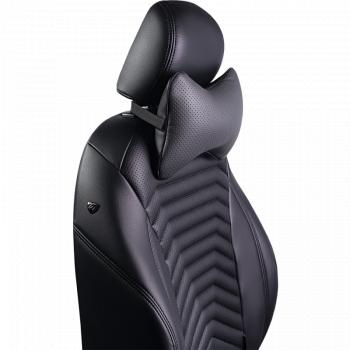 339 р. Подушка-косточка (Илана+Орегон) Lord Autofashion   (черный, строчка серая)  с доставкой в г. Кемерово. Увеличить фотографию 4