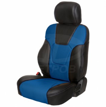 5 849 р. Комплект универсальных чехлов (экокожа) R.SPORT PLUS   (чёрный/синий)  с доставкой в г. Кемерово. Увеличить фотографию 2