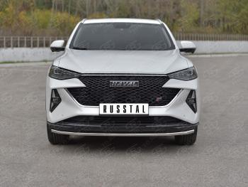 Защита переднего бампера d42 секции SLITKOFF Haval F7x рестайлинг (2022-2024) ()