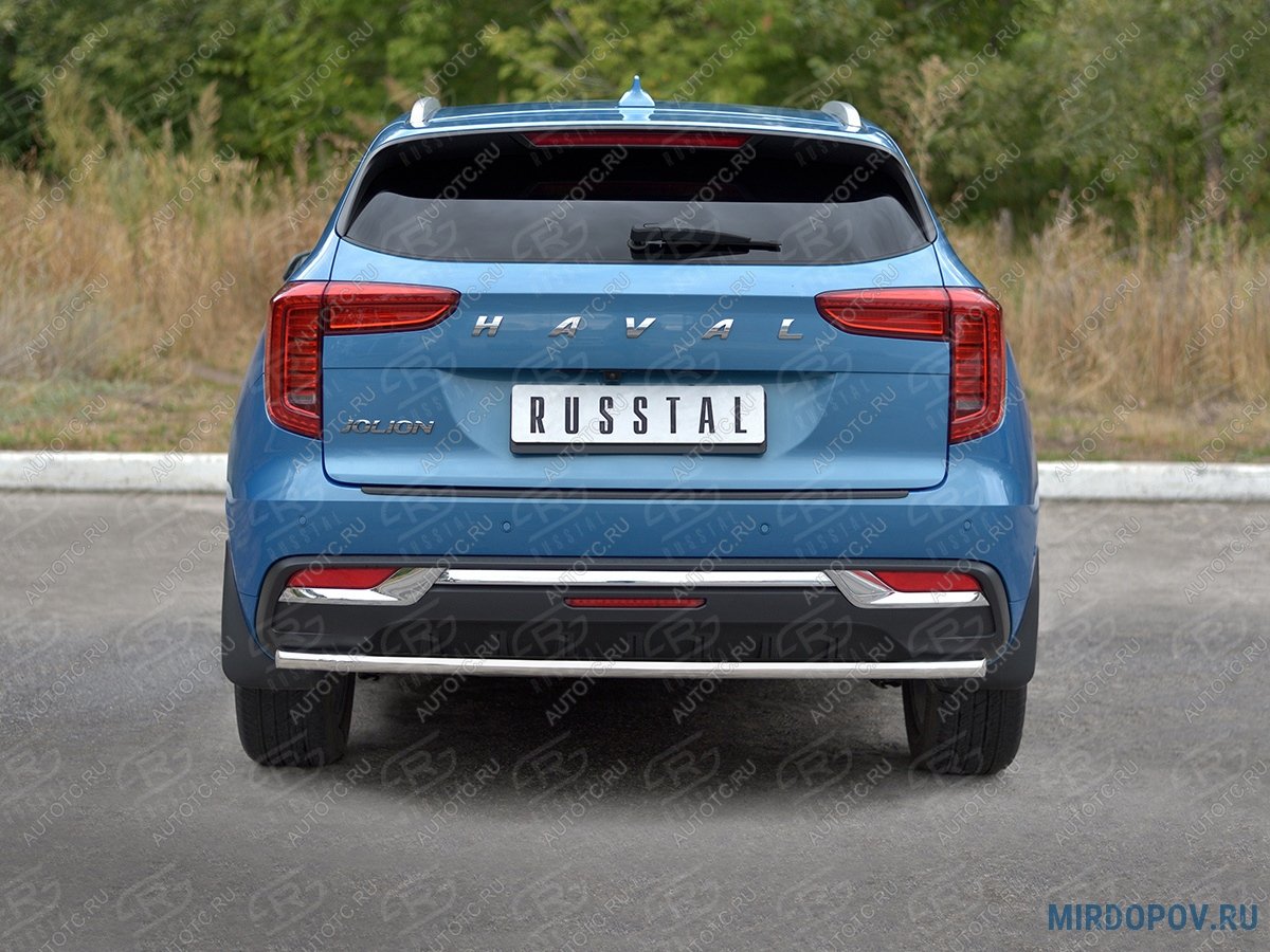 9 999 р. Защита заднего бампера d42 секции SLITKOFF  Haval Jolion (2020-2024) дорестайлинг (нержавейка полированная)  с доставкой в г. Кемерово