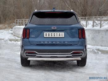 Защита заднего бампера d42 секции SLITKOFF KIA Sorento  MQ4 (2020-2022) (нержавейка)