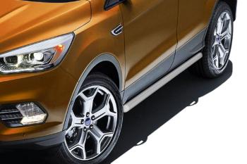 Защита порогов d57 Slitkoff Ford Kuga 2 рестайлинг (2016-2019) (Сталь с полимерным покрытием в цвет серебристые)