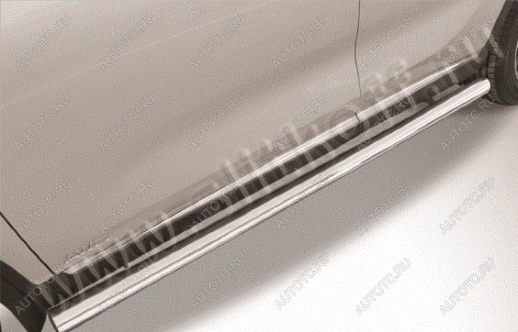 14 999 р. Защита порогов d76 труба Slitkoff Hyundai Tucson JM (2004-2010) (нержавейка полированная)  с доставкой в г. Кемерово