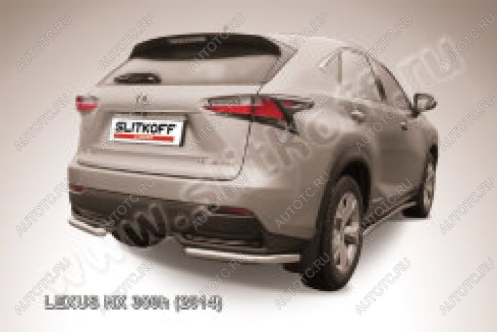 9 849 р. Защита заднего бампера уголки d57 Slitkoff  Lexus NX300h  Z10 (2014-2017) дорестайлинг (нержавейка полированная)  с доставкой в г. Кемерово