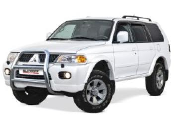 25 999 р. Защита переднего бампера кенгурятник d57 высокий Slitkoff  Mitsubishi Pajero Sport  PA (2004-2008) рестайлинг (нержавейка полированная)  с доставкой в г. Кемерово. Увеличить фотографию 1