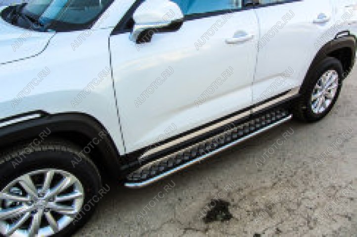 18 599 р. Защита порогов d57 с листом Slitkoff Skoda Kodiaq NU7 дорестайлинг (2017-2021) (нержавейка полированная)  с доставкой в г. Кемерово