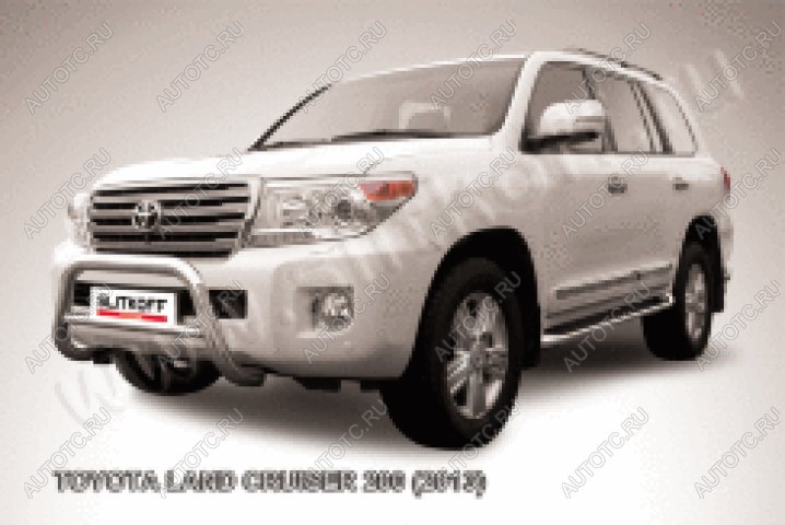 35 799 р. Защита переднего бампера кенгурятник d76 низкий Slitkoff  Toyota Land Cruiser  200 (2012-2015) 1-ый рестайлинг (нержавейка полированная)  с доставкой в г. Кемерово
