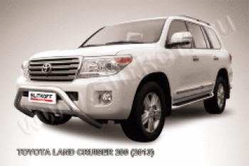 29 899 р. Защита переднего бампера кенгурятник d76 низкий мини Slitkoff  Toyota Land Cruiser  200 (2012-2015) 1-ый рестайлинг (нержавейка полированная)  с доставкой в г. Кемерово. Увеличить фотографию 1