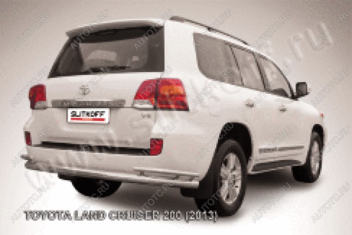 19 949 р. Защита заднего бампера d76+d42 двойная Slitkoff  Toyota Land Cruiser  200 (2012-2015) 1-ый рестайлинг (нержавейка полированная)  с доставкой в г. Кемерово
