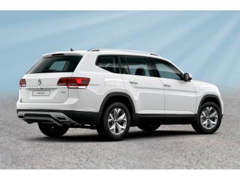 Защита заднего бампера d57 скоба Slitkoff Volkswagen Teramont  CA1 (2016-2020) дорестайлинг (Сталь с полимерным покрытием в цвет черный)