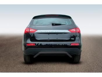 Защита заднего бампера d57 скоба Slitkoff Zotye T600 (2014-2021) (Сталь с полимерным покрытием в цвет черный)