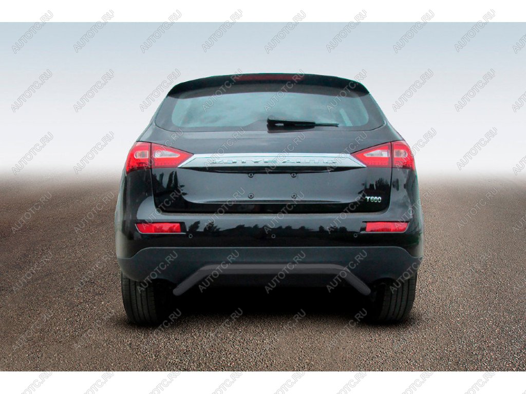 7 999 р. Защита заднего бампера d57 скоба Slitkoff Zotye T600 (2014-2021) (Сталь с полимерным покрытием в цвет черный)  с доставкой в г. Кемерово