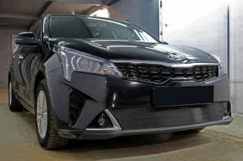 3 199 р. Защитная сетка в бампер (низ, ячейка 3х7 мм) Alfeco Стандарт  KIA Rio  X (2020-2025) рестайлинг (Чёрная)  с доставкой в г. Кемерово. Увеличить фотографию 5