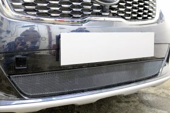 3 079 р. Защитная сетка в бампер (низ, ячейка 3х7 мм) Alfeco Стандарт KIA Sorento UM/Prime рестайлинг (2018-2020) (Чёрная)  с доставкой в г. Кемерово. Увеличить фотографию 3