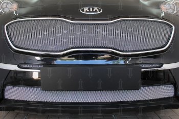 3 899 р. Защитная сетка в бампер (верх, ячейка 3х7 мм) Alfeco Стандарт  KIA Sportage  4 QL (2018-2022) рестайлинг (Хром)  с доставкой в г. Кемерово. Увеличить фотографию 2