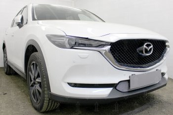 3 099 р. Защитная сетка в бампер (низ, ячейка 3х7 мм) Alfeco Стандарт  Mazda CX-5  KF (2016-2025) (Хром)  с доставкой в г. Кемерово. Увеличить фотографию 4