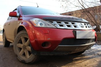 3 099 р. Защитная сетка в бампер (низ, ячейка 3х7 мм) Стрелка11 Стандарт Nissan Murano 1 Z50 (2002-2009) (Чёрная)  с доставкой в г. Кемерово. Увеличить фотографию 2